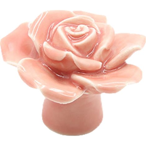 Türknauf aus rosa Keramik, Vintage-Schubladengriff, dekoratives Möbelaccessoire (hellrosa) (1/2)