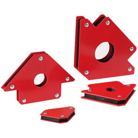 Set mit 6 leistungsstarken Schweißmagneten, magnetischer Schweißständer mit mehreren Winkeln, rechtwinklig (1/5)