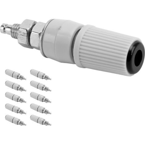 Connectique 10x Douille Banane 4mm M5 Laiton Nickelé Femelle Noir pour Équipement Électronique (1/5)
