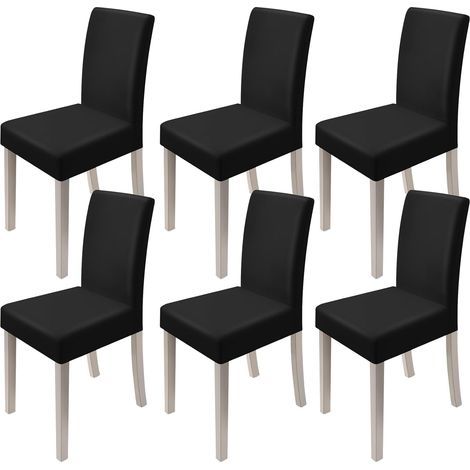 6 Pièces Universel Housses de Chaise Extensible Très Facile à Nettoyer et Durable, Housses de Chaise pour Salle à Manger Décor de Restaurant Mariage Hôtel Restaurant, Noir (1/5)