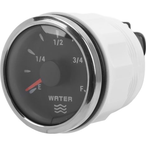 Jauge de niveau d'eau 52mm 0-190Ω IP67 étanche, indicateur à pointeur rétroéclairé 7 couleurs pour réservoir liquide, voiture bateau 9-32V noir (1/5)