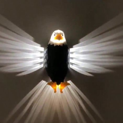 Adlerlampe, moderne kreative Lademagnet-Dekorationsatmosphärenlampe, Tierprojektions-Weißkopfseeadler-Wandlampe, dekorative Beleuchtung (1/4)