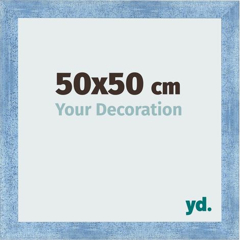 yd. - Cadre photo 50x50 - Bleu Brillant Patine - MDF - Pisa (1/5)