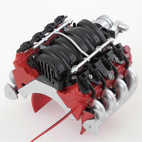 DJV8 Engine Hood Radiator Fan Universal TRX4 Simulation Engine LS3 Red Painted Edition( ) (1/5)