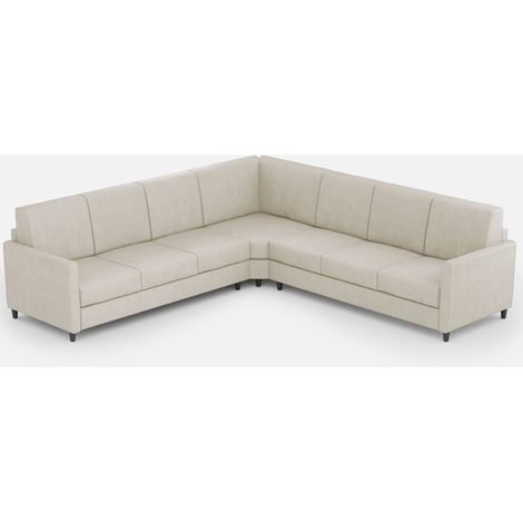 Canapé d'angle moderne italien tissu blanc cassé Korane - 5 tailles 281x281 cm-Taille 281x281 cm (1/5)