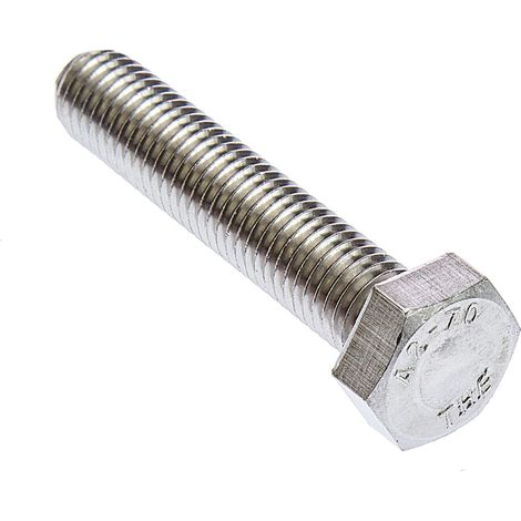Vis à tête hexagonale, Acier Inoxydable A2 304 Brut, M12 x 60mm ( Prix pour Sachet de 25 )