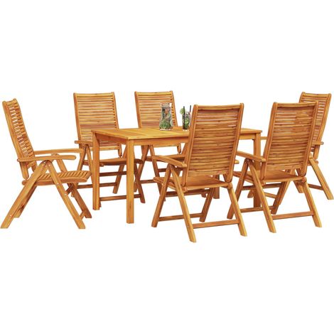 Maison Exclusive - Set da Pranzo per Giardino 7 pz Marrone (1/5)