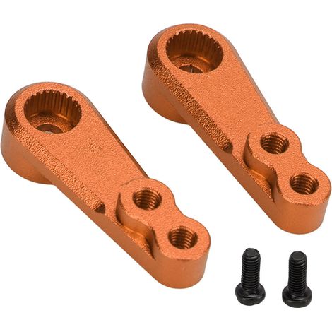 1 Paire de Bras de Direction en Alliage d'Aluminium 25T pour Servo RC, Voiture Télécommandée 1/8 1/10 - Orange (1/5)