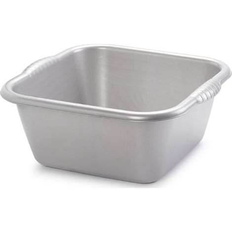 Bassine Plasticforte - carrée - plastique - 15 litres - 41 x 39 x 16 cm - gris argenté - Nettoyage (1/2)