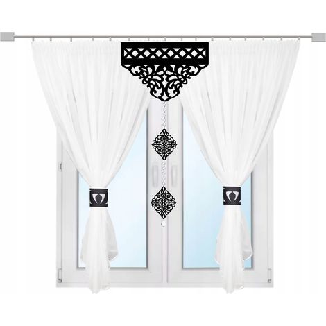 Moderner K18-Vorhang für Wohn- und Schlafzimmer, AŻUR Glamour-Gardine 300x150