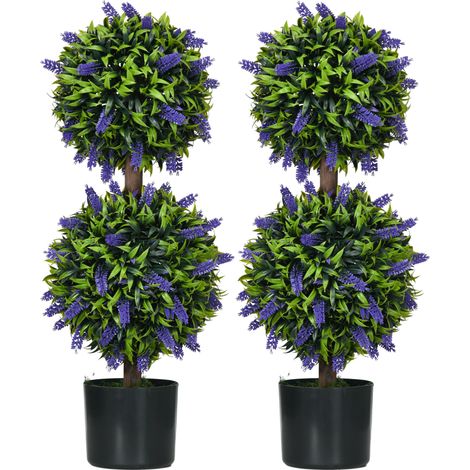 Lot de 2 plantes artificielles UV résistantes en pot, 70 cm, pour salon et jardin (1/5)