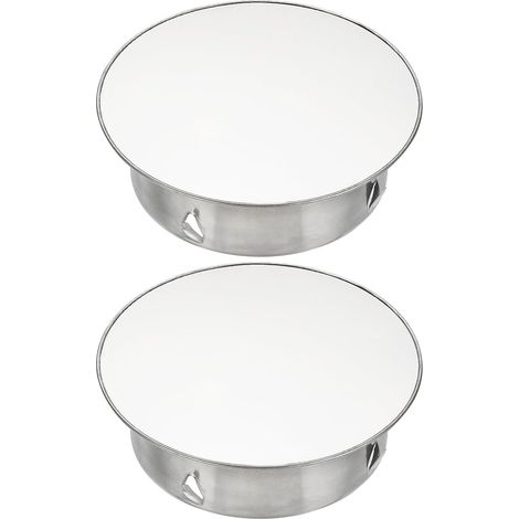 Ofenrohrstopfen 150–160 mm, Schornsteinlochabdeckung, Rohrabdeckung, Schornsteinlochabdeckung, perforierter Edelstahl-Schornsteinstopfen Ø 178 mm, Tiefe 48 mm, Silber