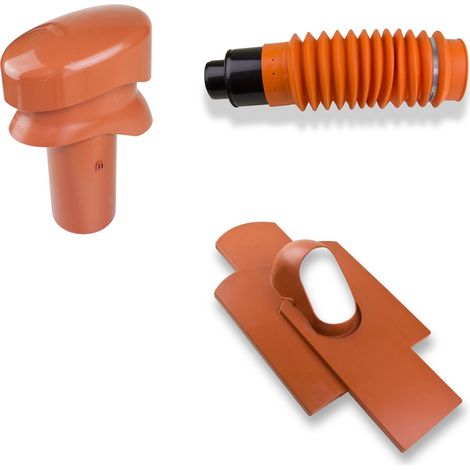 Klöber-Set8 Dachentlüftung DN110 Rot Biberschwanz Lüftungsziegel (1/4)
