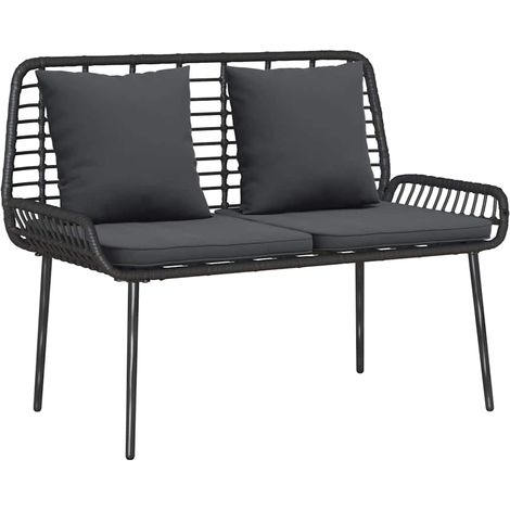 Maison Exclusive - Gartenbank Schwarz und Anthrazit Poly-Rattan