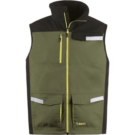Gilet da lavoro kavir verde/nero xxl multitasche - kapriol