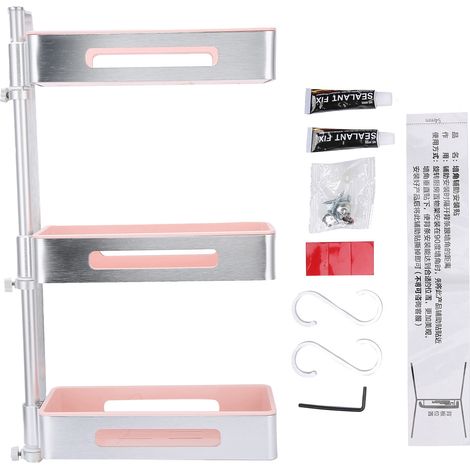 Étagère de cuisine 3 niveaux, range-épices rotatif multifonction sans perçage, support de rangement réutilisable (1/5)