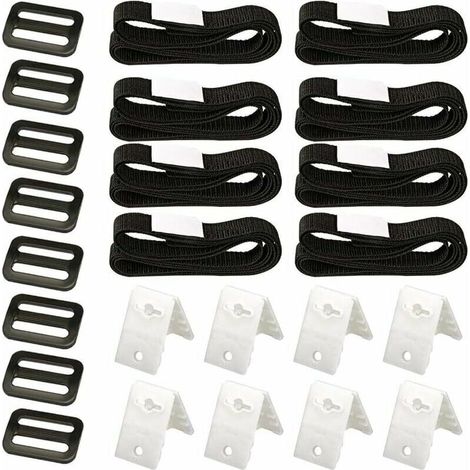 Kit de fixation pour bache solaire de piscine, 8 Sangles de bache solaire, kit avec sangles universelles à bobine pour fixation de bache solaire, pour piscine enterrée (1/5)
