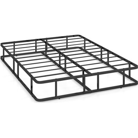 COSTWAY King Size Metal Bed Frame with Underbed Storage Steel Slats Support Black (1/5)