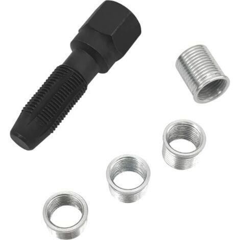 5pcs Kit de réparation pour Filetage de Bougies d'allumage M14 x 1,25, Kit de refiletage de Culasse, Rethreading Bougie, Outil de réparation de Filetage de Cylindre d'alésoir de 14 mm