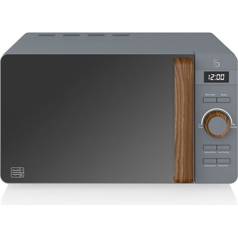 SWAN SM22036GRYNEUN Micro-ondes Digital 20L Design Moderne Nordic 800W Gris