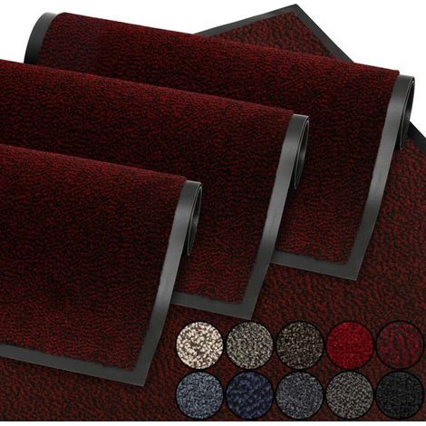 Paillasson d'extérieur, rouge vin, 60 x 90 cm, imperméable, lavable, antidérapant, anti-poussière, pour couloir, entrée, cuisine et chambre. (1/4)