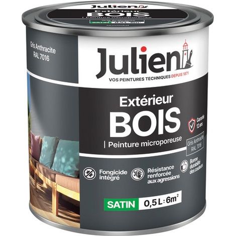 Vernice Julien Bois Microporosa Grigia Antracite 0,5l - Julien