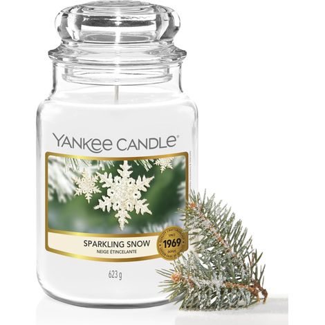 Bougie parfumée Grande bougie en pot Neige Étincelante Bougies à combustion longue jusqu'à 150 heures Cadeaux de Noël parfaits pour les femmes (1/5)
