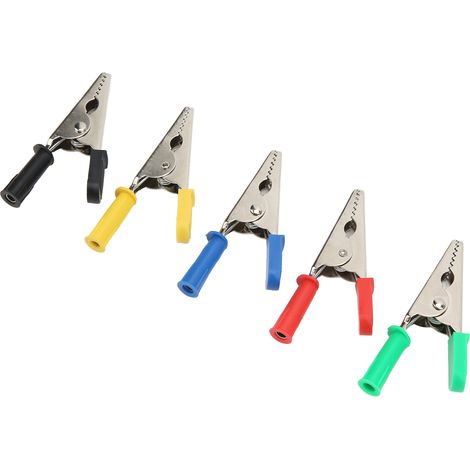 5 Stück Prüf-Krokodilklemmen aus Messing und PVC für Autobatterien, geeignet für Elektroprojekte, 20 mm, 30 A, 3000 V (1/5)