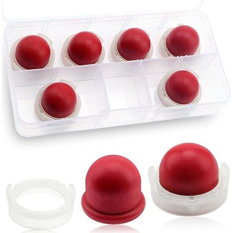6 Pièces 694394 Poire D'amorce de Carburateur, Pompe D'amorçage Compatible avec Briggs & Stratton 494408 5084 (Rouge)