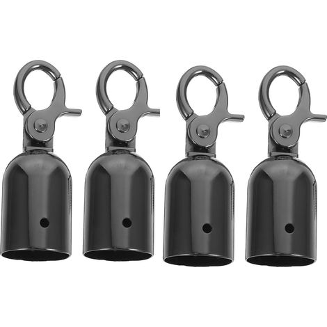 Embouts De Corde Avec Crochets Mousquetons Noirs Brillants Fixation Haute Résistance 4 Pièces Pour Poteau De Guidage Barrières De Sécurité Et Gestion Des Files D'Attente (1/5)