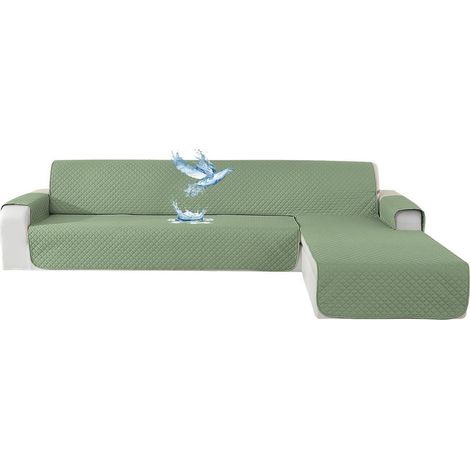 Ecksofa Überwurf L-Form 3 Sitzer 100% Wasserdicht Mintgrün Wendbar (1/5)