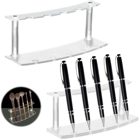 Porte-pinceau Cosmétique Stylo Étagère - Organisateur de Bureau Rangement Porte-plume Présentoir Boîte Crayons Pinceaux pour Fournitures Domicile Maquillage, Stylos, Papeterie, Fourniture Scolaire (1/5)