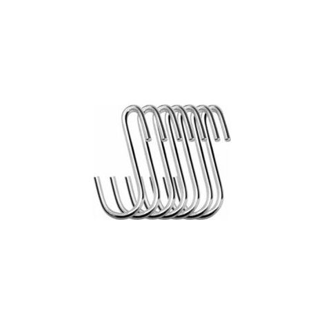 Lot de 20 crochets de rangement en S 6 cm – Métal robuste – Finition lisse – Pour cuisine, salle de bain, bureau et placards (1/5)