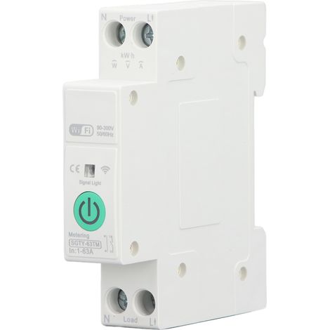 Disjoncteur de mesure WIFI APP commande vocale surveillance de la consommation d'énergie commutateur de maison intelligente avec synchronisation AC90-300V 63A