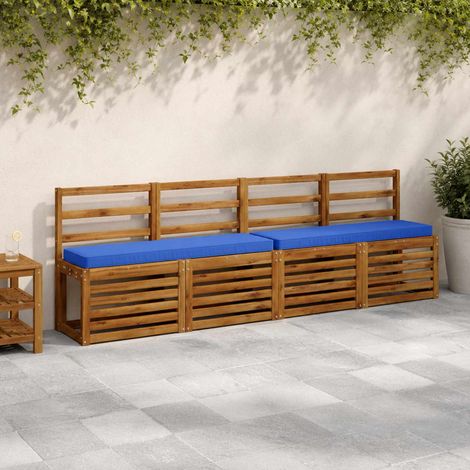 vidaXL Cojín para banco de 1 pieza VUGHT 100% Poliéster Azul Royal (1/5)