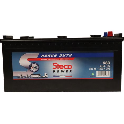 Batterie 12V 225Ah 1200A 518x273x240 mm heavy duty stecopower - 983