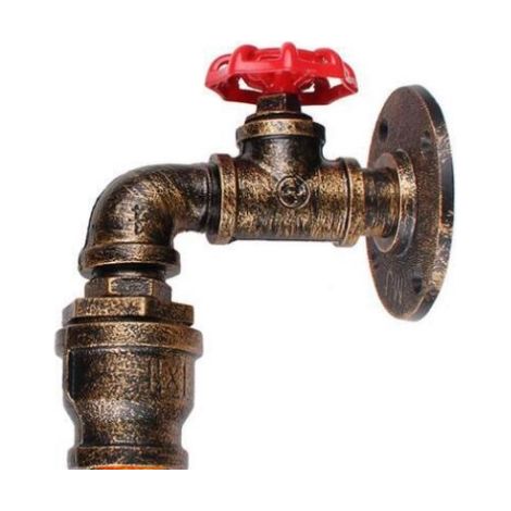 Loft rétro style industriel restaurant allée en fer forgé applique personnalité bar couloir balcon créatif conduite d'eau applique 1414cm bronze 1 pièce