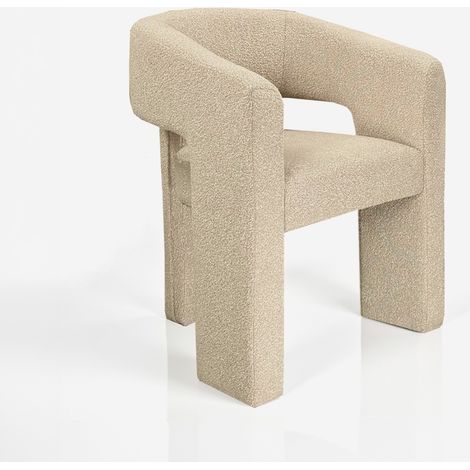 Poltrona imbottita in tessuto per soggiorno Gianna - Beige (1/5)
