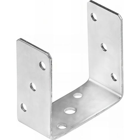 Embase pied de poteau en U zinguée à visser - 121 x 120 x 5 mm