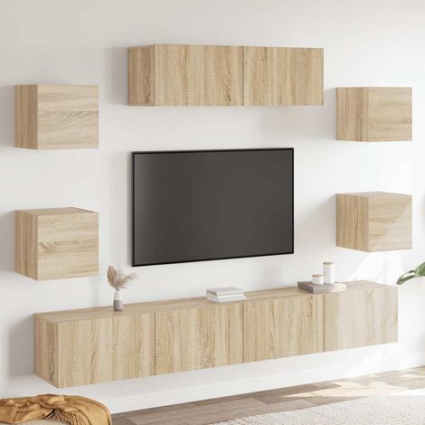 7-tlg. TV-Schrank-Set Sonoma-Eiche Holzwerkstoff