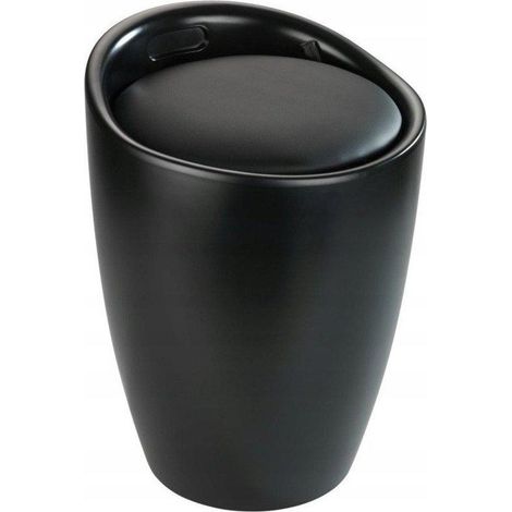 Wenko Candy cesta de ropa negra mate 20 litros asiento