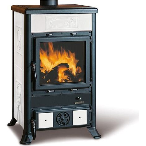 Kaminofen Rosella R1, 8,7 kW Kachel weiß, H92xB58xT58cm