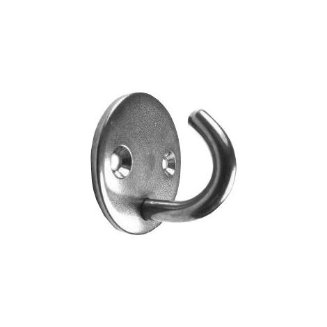 Pontet ouvert / platine ronde inox A4 (crochet) - Diamètre: 8