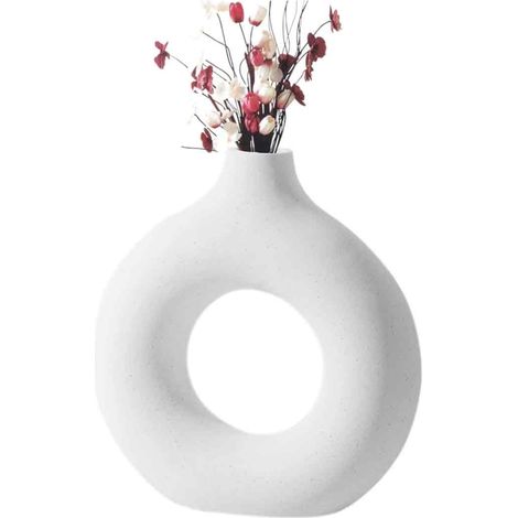 Vases ronds en céramique blanche à motif ajouré (1/5)