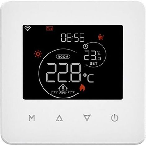 Thermostat intelligent WiFi activé pour contrôle vocal Tuya Planification hebdomadaire pour gestion à distance de la température Chaudières électriques à gaz Chauffage au sol (chauffage de l'eau) (1/4)