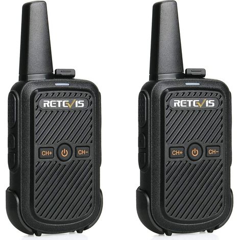 Talkie-Walkie, Rechargeables Talkies Walkies Portable Professionnelle, Son Clair, (Noir, 1 Paire) (1/5)
