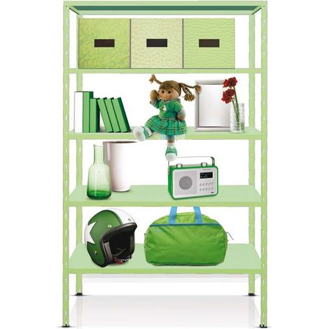 Scaffale Metallo Verde - 5 Ripiani - 100x40 cm
