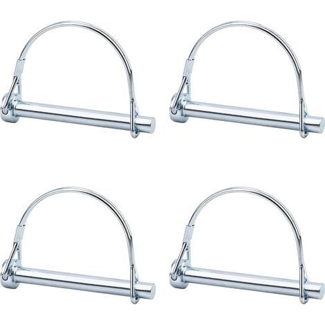 4pcs Axe de verrouillage de broche de verrouillage de sécurité, 5/16 pouce de verrouillage de prise de force avec fil de retenue rond pour jardin de pelouse de remorques de ferme (1/5)
