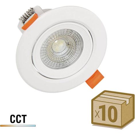 Pack 10 x Downlight Led DTAK, 7W, 3CCT, 3000-4000-6000K