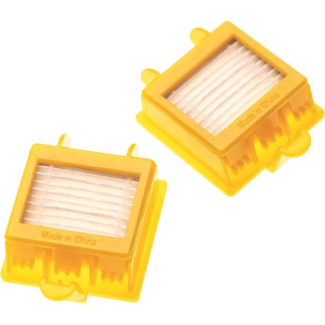 vhbw 2x Filtro compatible con iRobot Roomba 790, 785, 782, 780, 776, 785 Pet, 776p, 786p, 782E, 786 aspiradora - filtro Hepa naranja / blanco